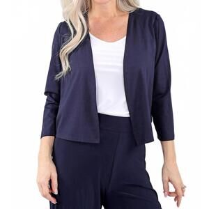 NEW MICHAEL TYLER open front bolero in navy